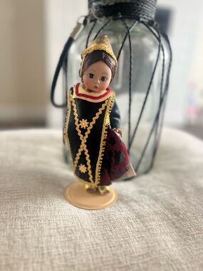 Madame Alexander Black and Gold Traditional Doll with Red Accents